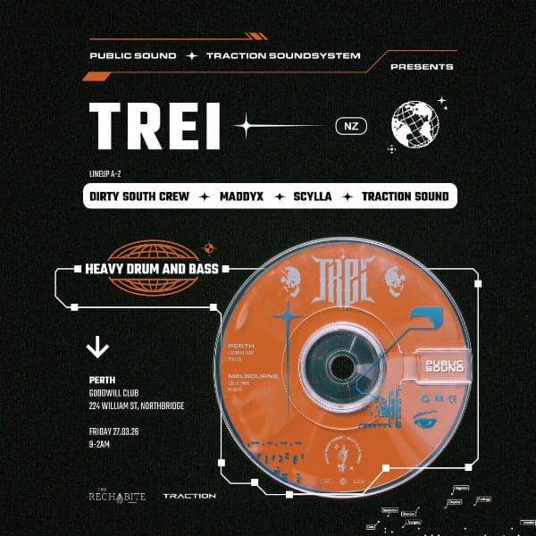 PUBLIC SOUND x TRACTION SOUNDSYSTEM Presents TREI (NZ) at The Rechabite