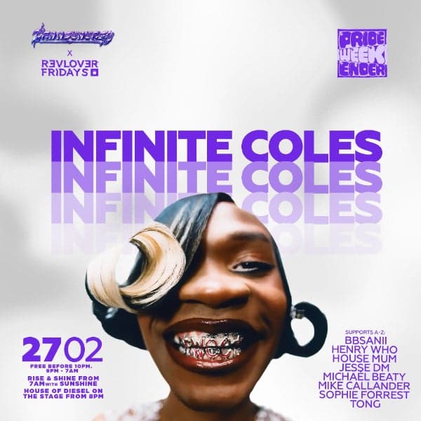 Infinite Coles (US) — Transenergy & Revolver Fridays (Pride Weekender) at REVOLVER UPSTAIRS, MELBOURNE